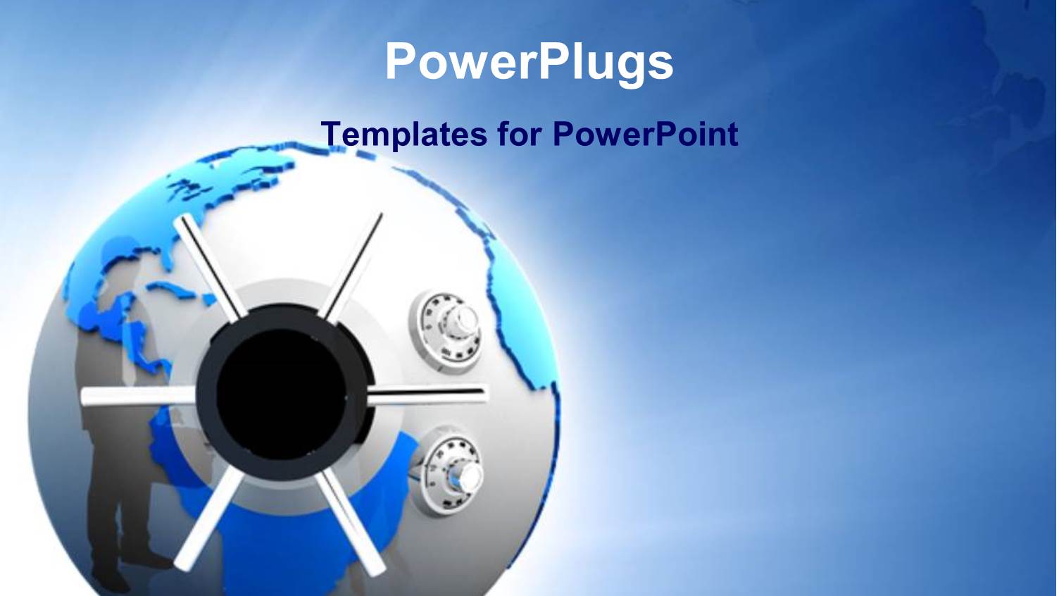 an Earth Globe with a Safe Key on a Blue Colored Background