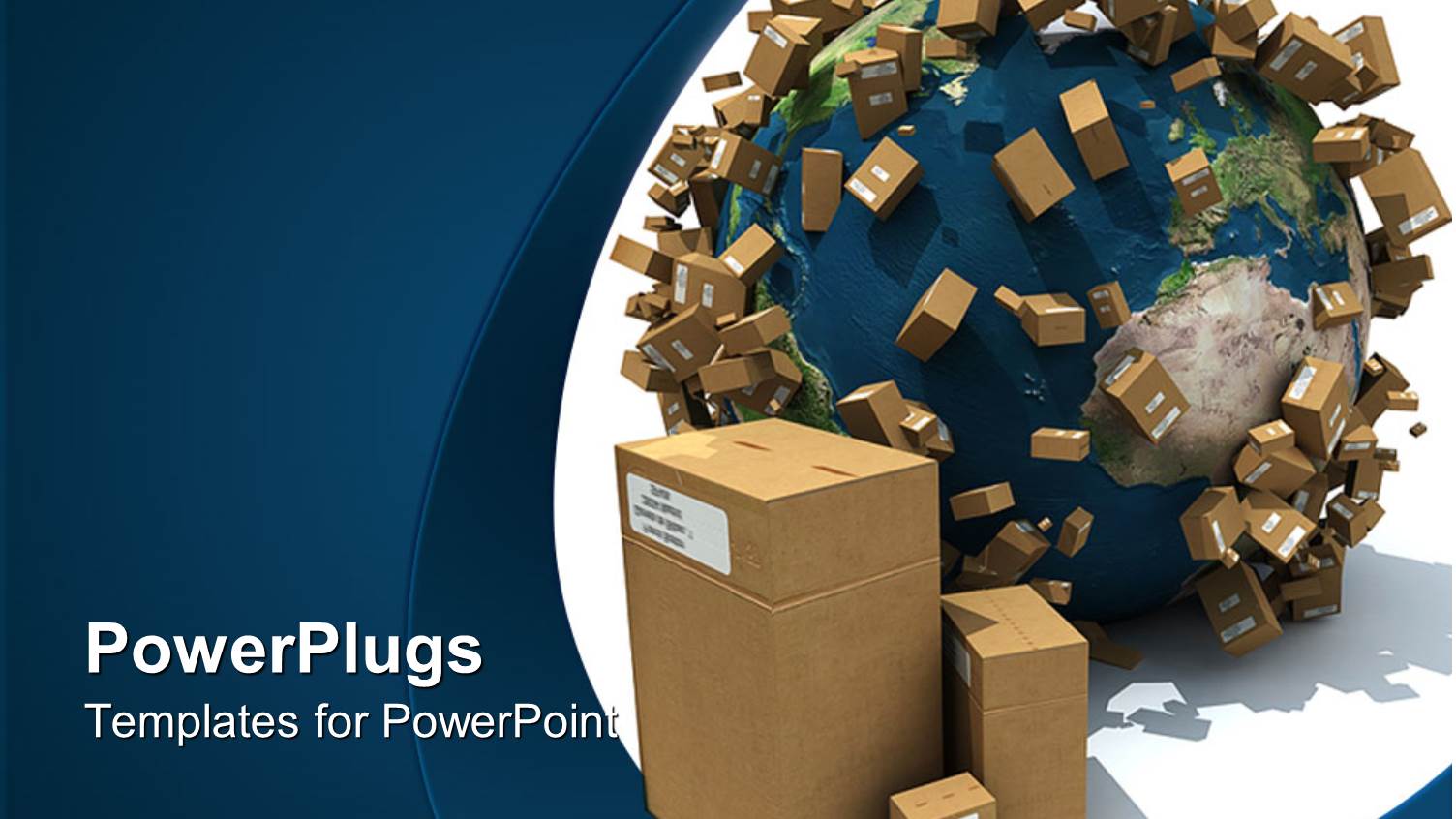 Earth or Globe Surrounded with Cardboard Boxes