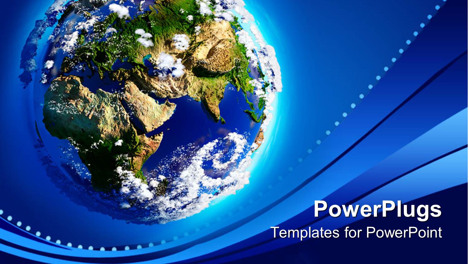 Earth with Mountains, Oceans, Greenery and the Atmosphere in Sunlight