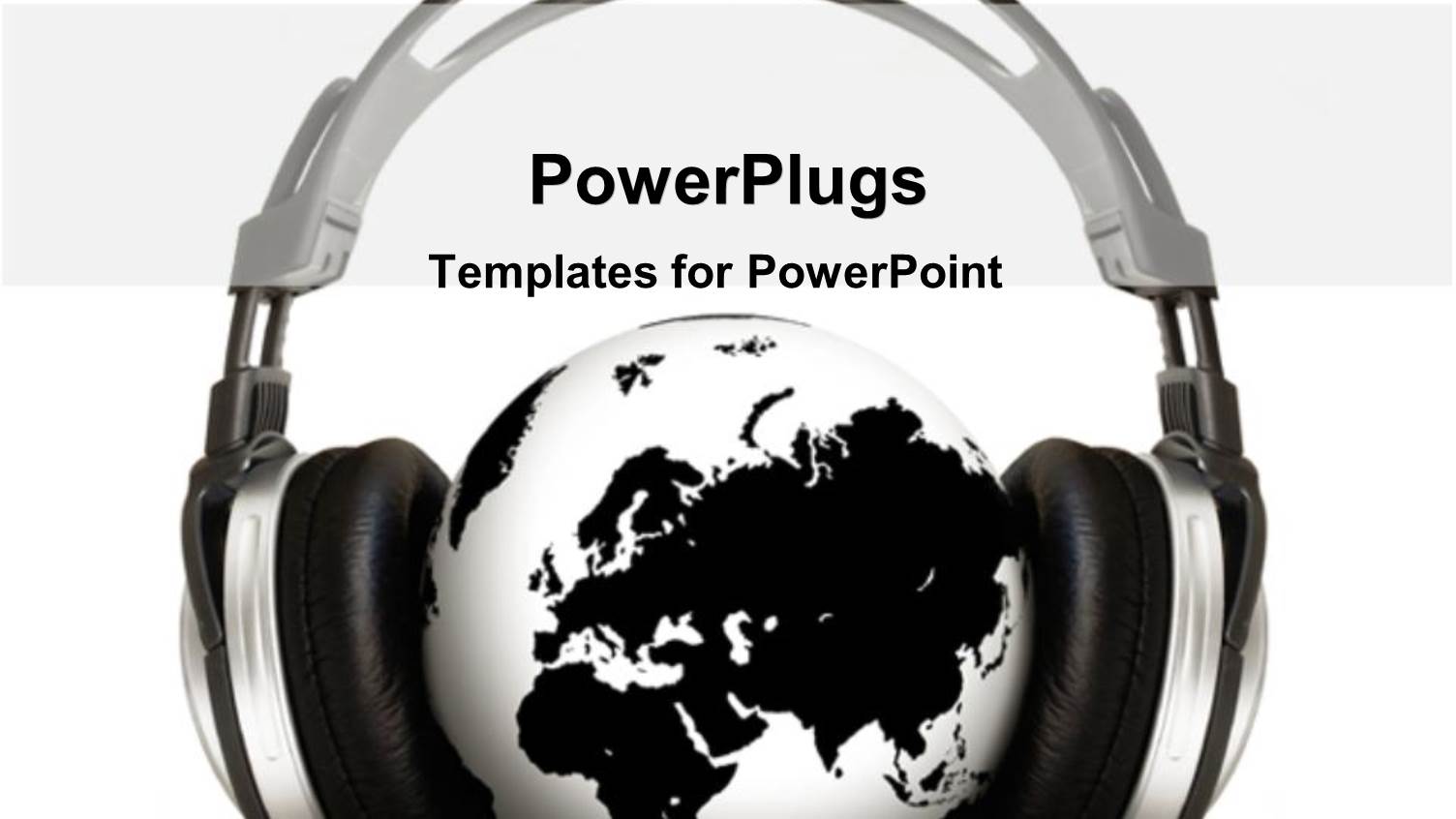 the Earth Wearing Headphones with White Background