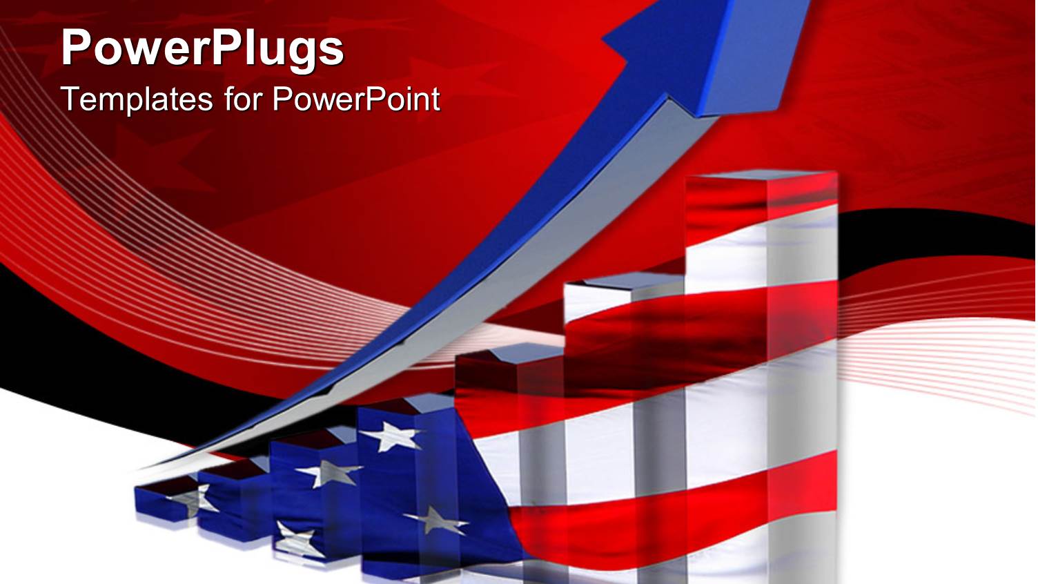 the Economy Growth of America Along with Red Background