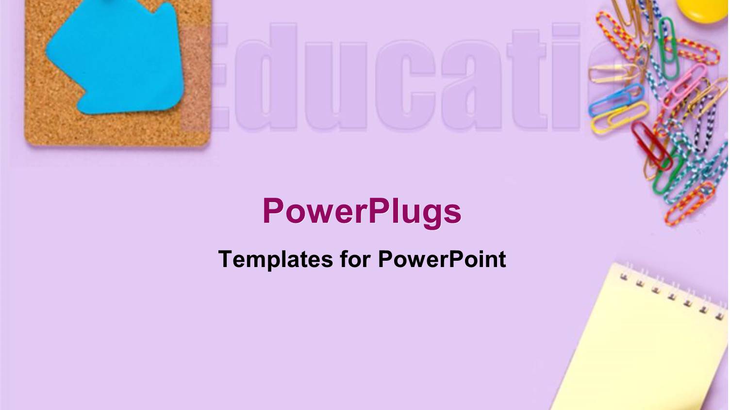 Education Theme with Education Word Partially Visible, Blue Arrow Pinned to Display Board, Paper Pins, small Notebook