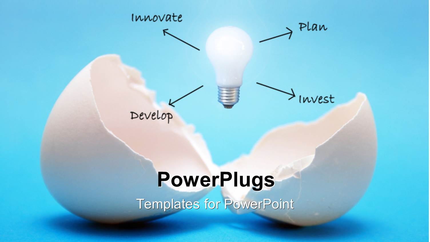 an Egg with an Idea and a Number of Options with Bluish Background