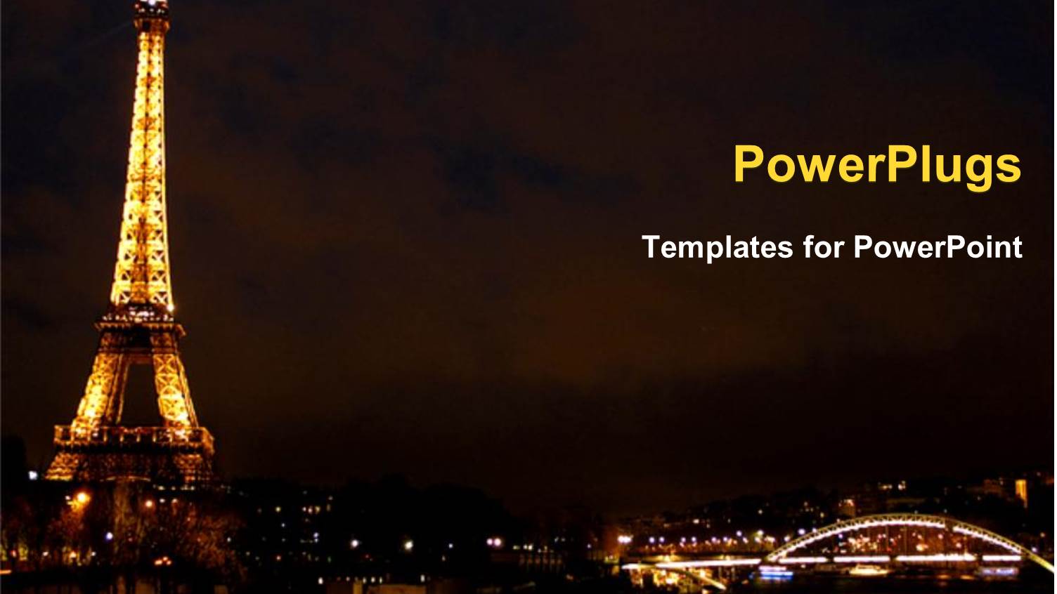 Eiffel Tower from Paris Beautiful Gloomy City Night