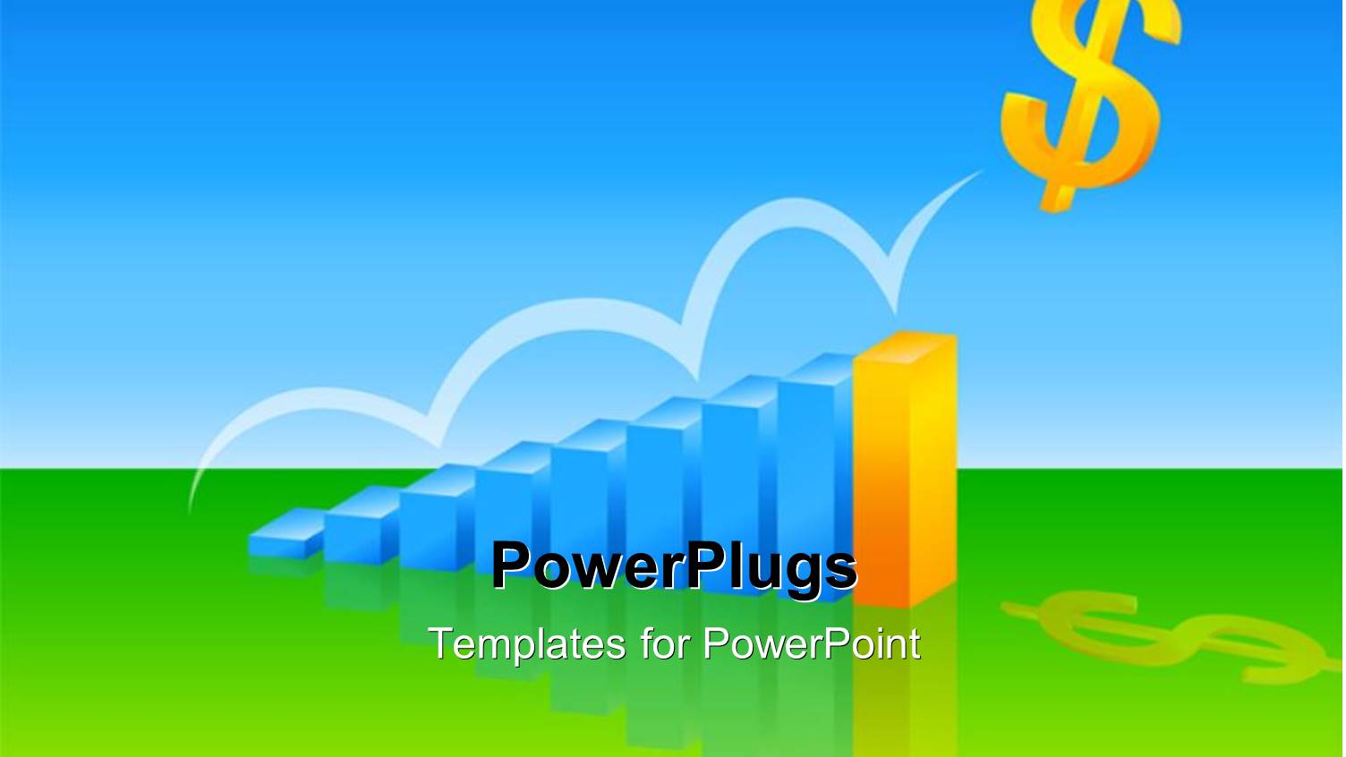 Eight Blue Colored Bars with a Distinct Yellow One Leading