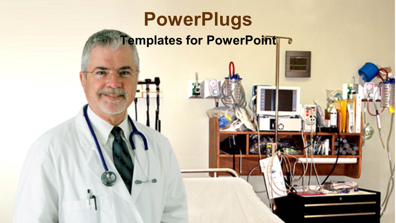 an Elderly Doctor with a Stethoscope Standing in an Operating Room