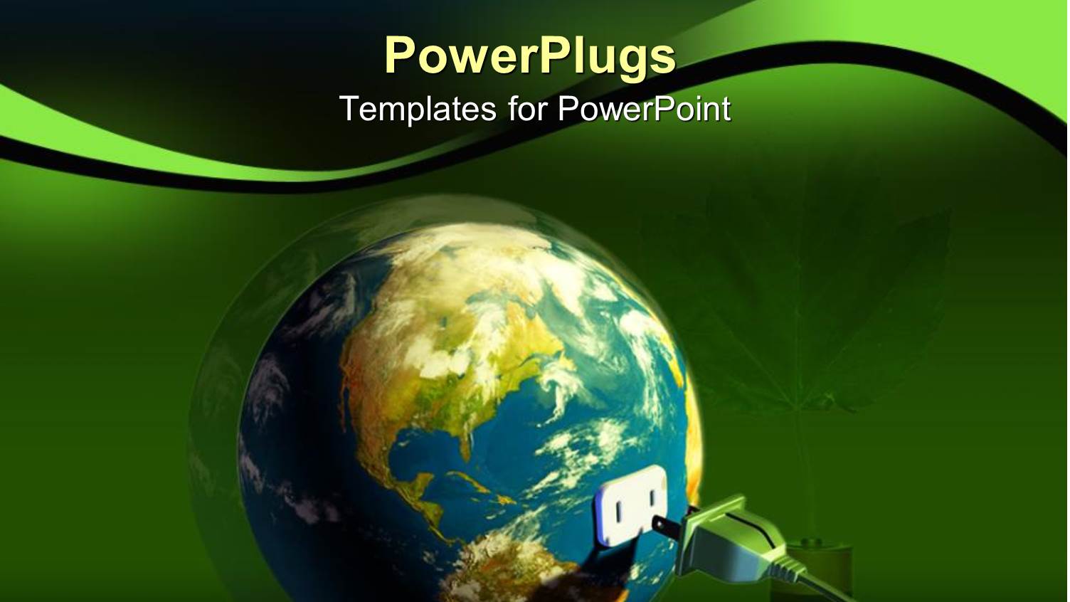 Electric Chord Connecting into the Earth with a Green Leaf by the Side