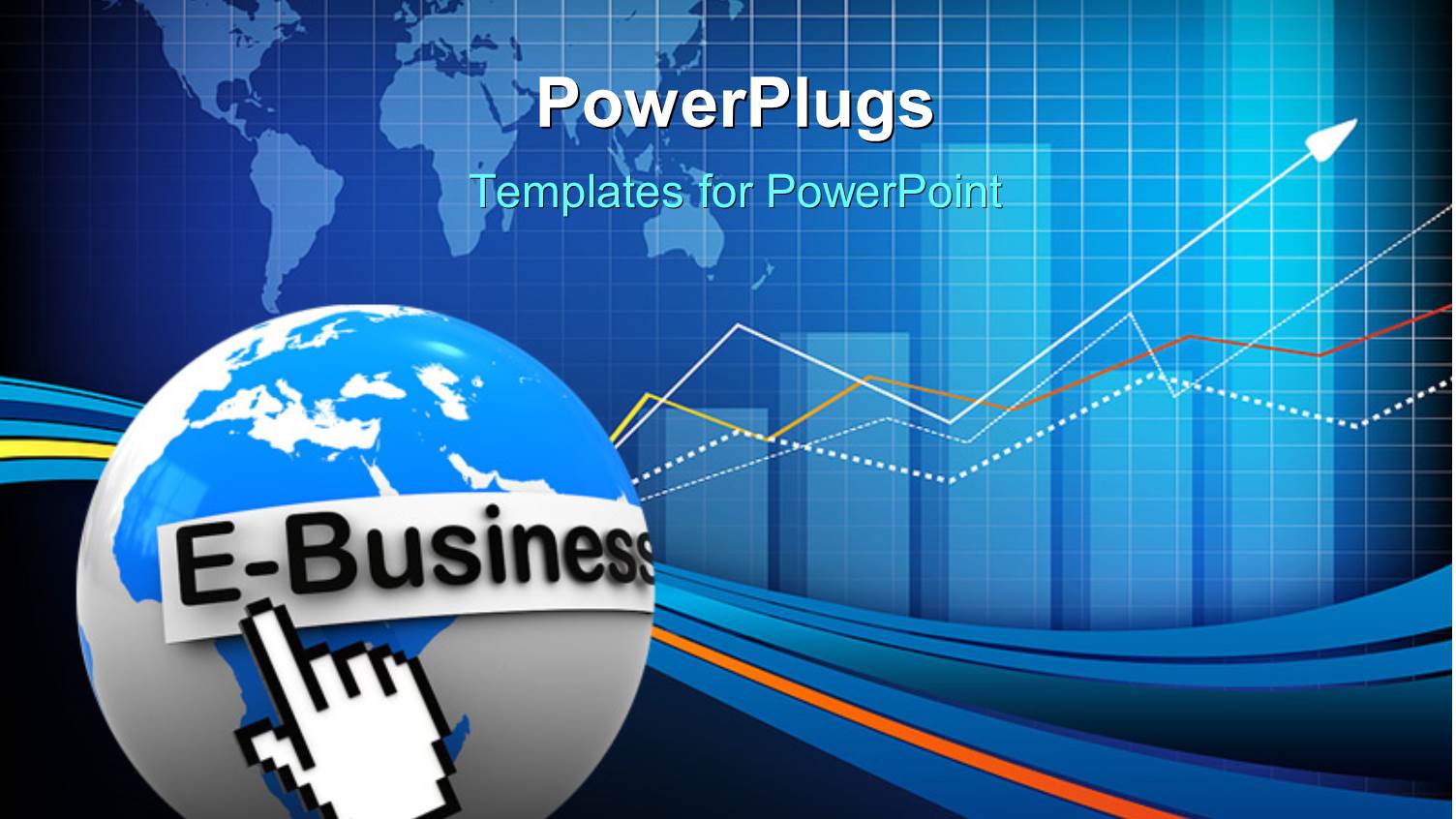 Electronic Business with Mouse Arrow on Globe Over World Map