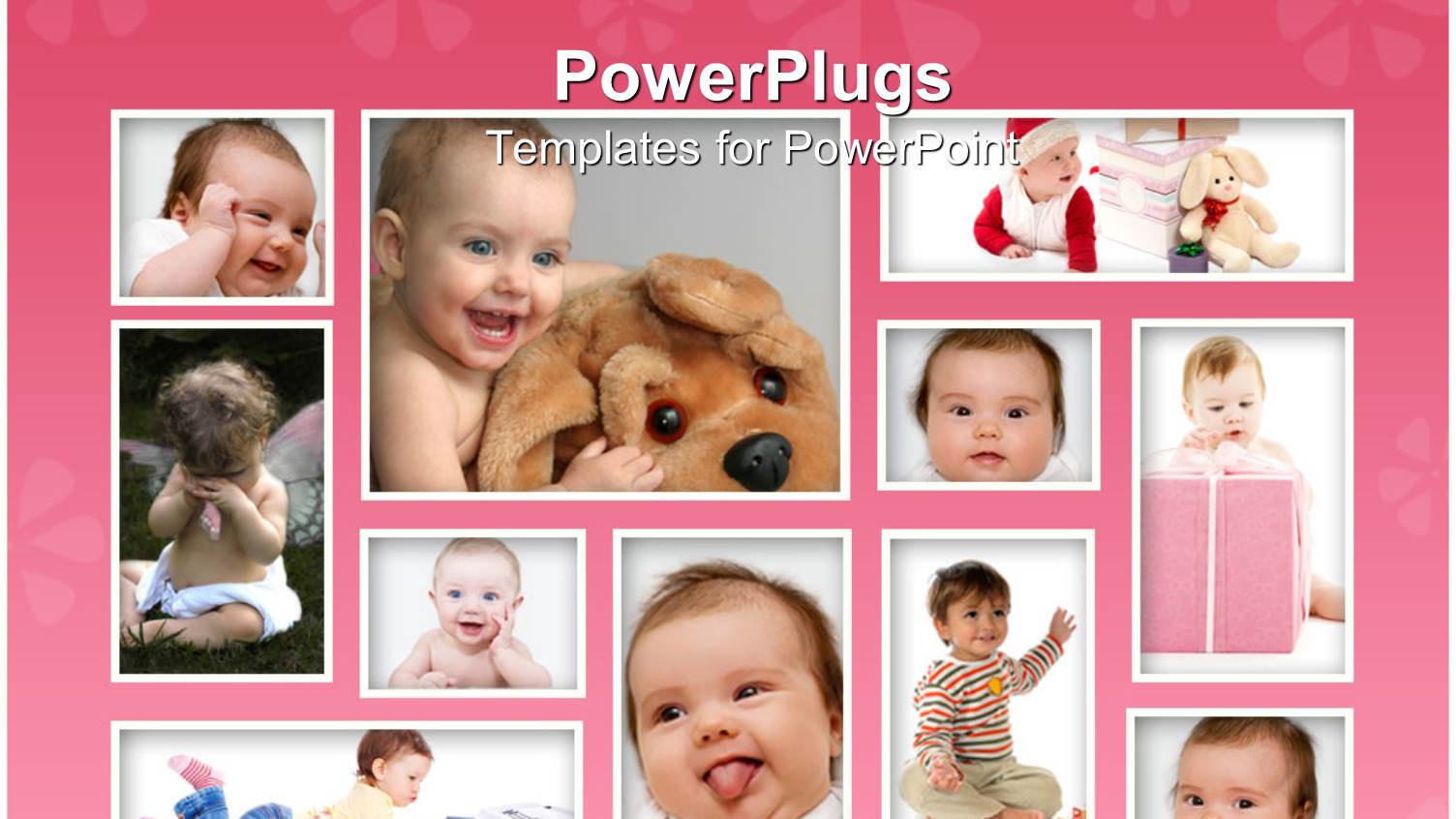 Eleven Tiles with Different Baby Pictures with Funny Facial Expressions