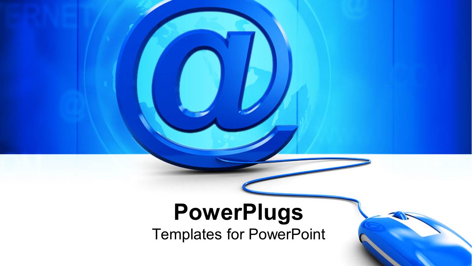 Email Symbol Attached to Blue Computer Mouse