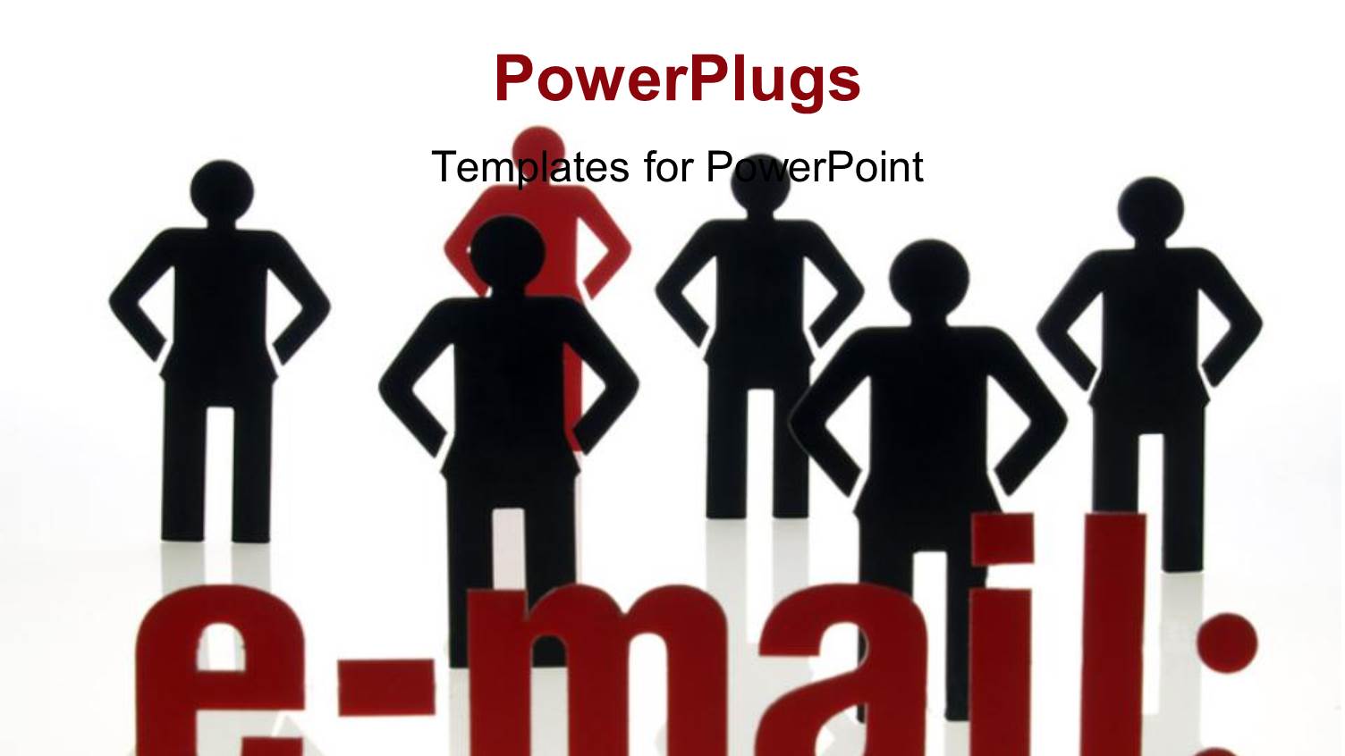 Email Text with 2D Men Posing on White Background with Reflection