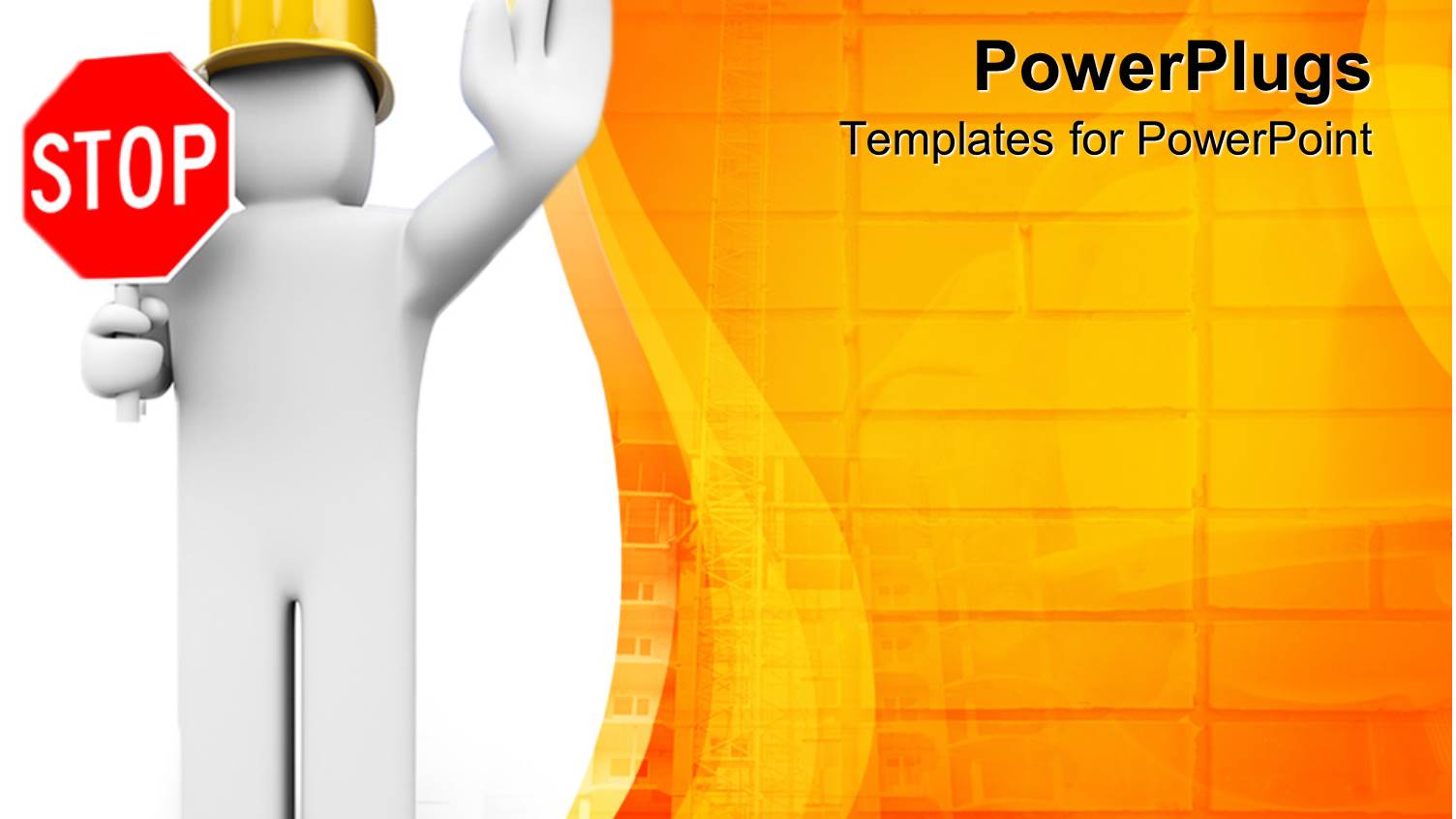 Engineer with Helmet on and Stop Sign to Depict Danger