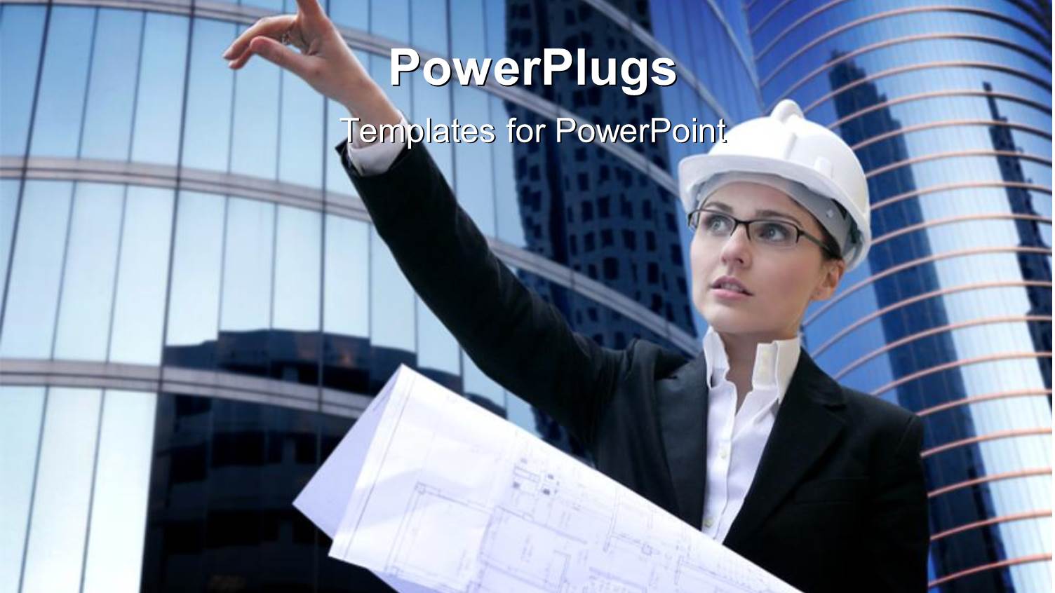 an Engineer with Skyscrapers in the Background