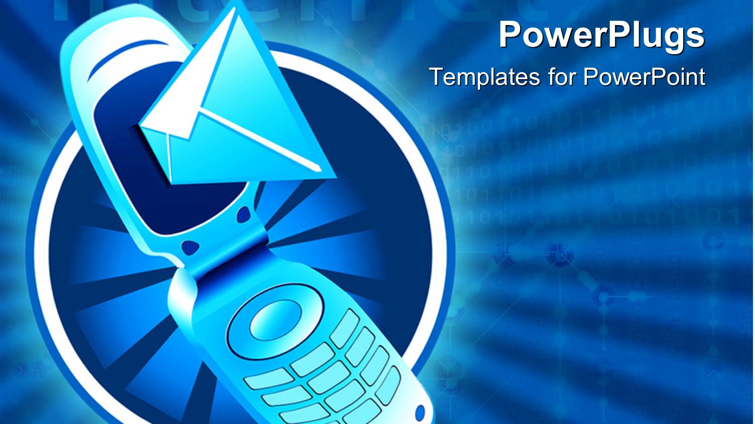 Envelope Flying Out of Cell Phone with Blue Background