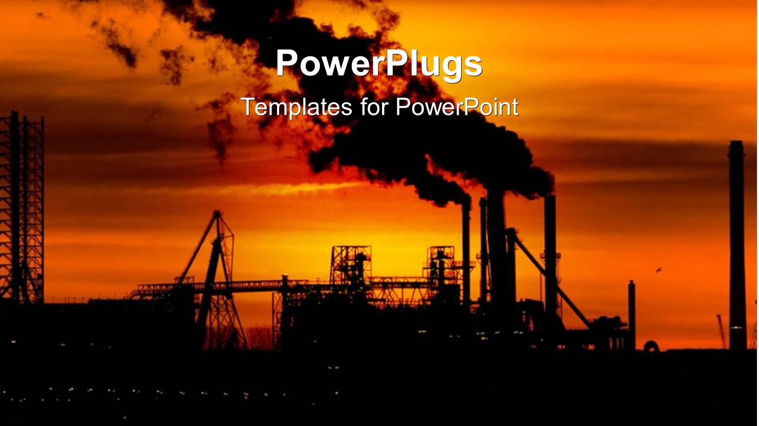 an Evening View of a Construction Site with Smoke in the Air