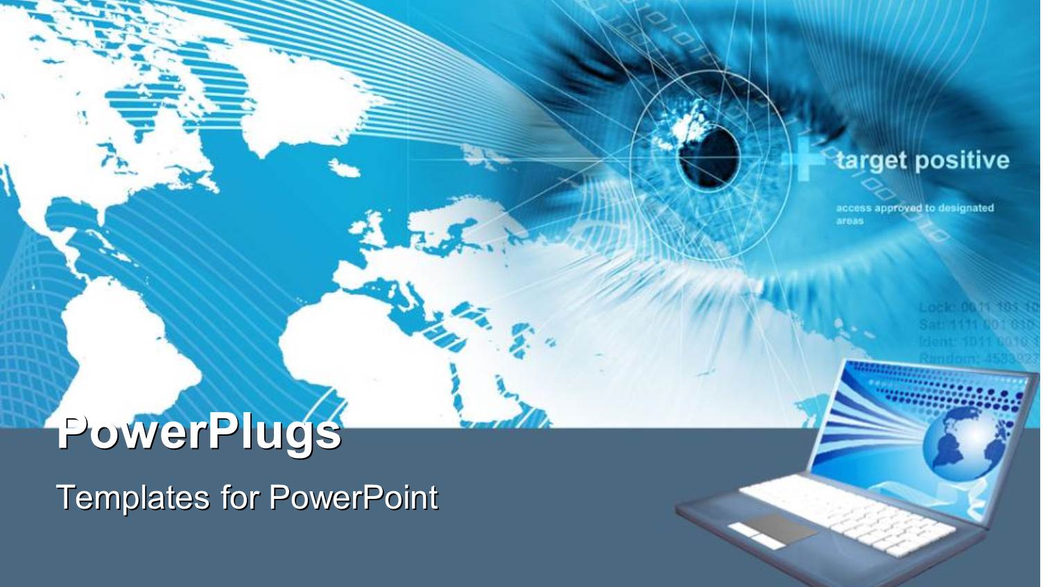 Eyes Envisioning a Better World with Perspective of the Globe on a Laptop Metaphor on a Blue Background