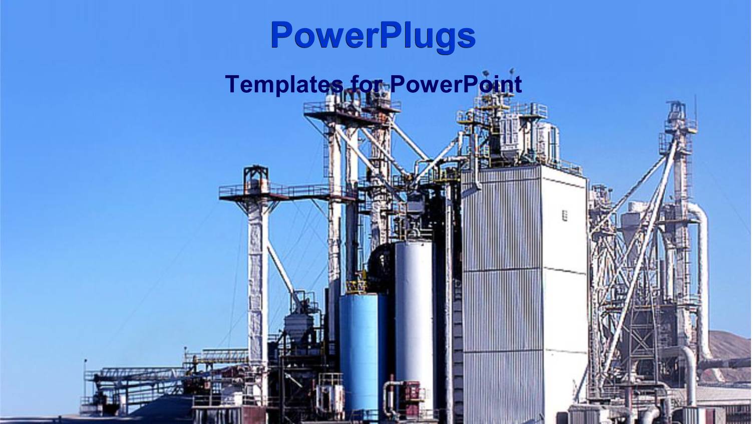 a Factory with a Clear Sky in the Background