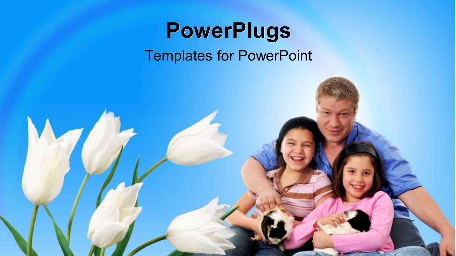 Family Enjoying with their Pets and Flowers