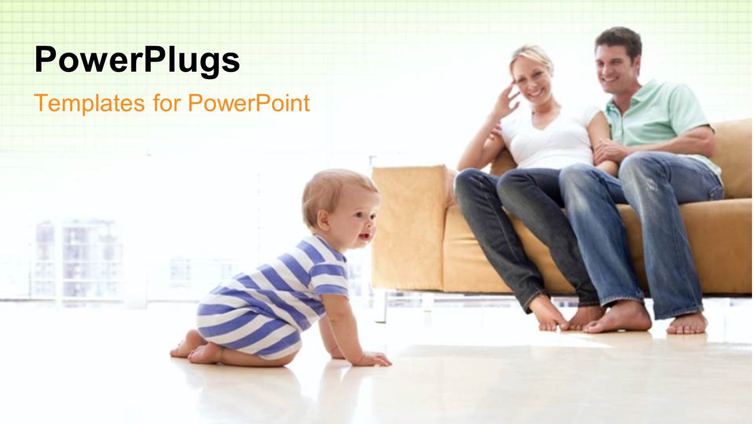 a Family Happy to See their Kid and Yellowish Background