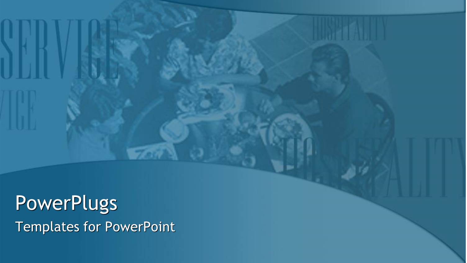 a Family Having Dinner with the Word Service in