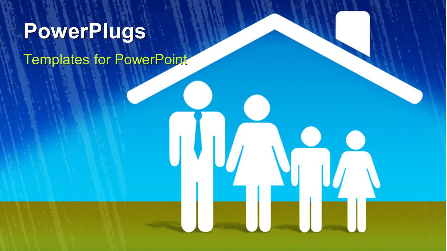 a Family with the House i the Background on a Rainy Day