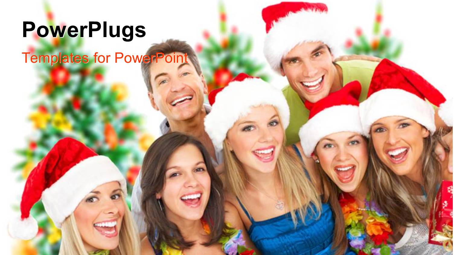 a Family of Seven Dressed for Christmas Smiling Happily