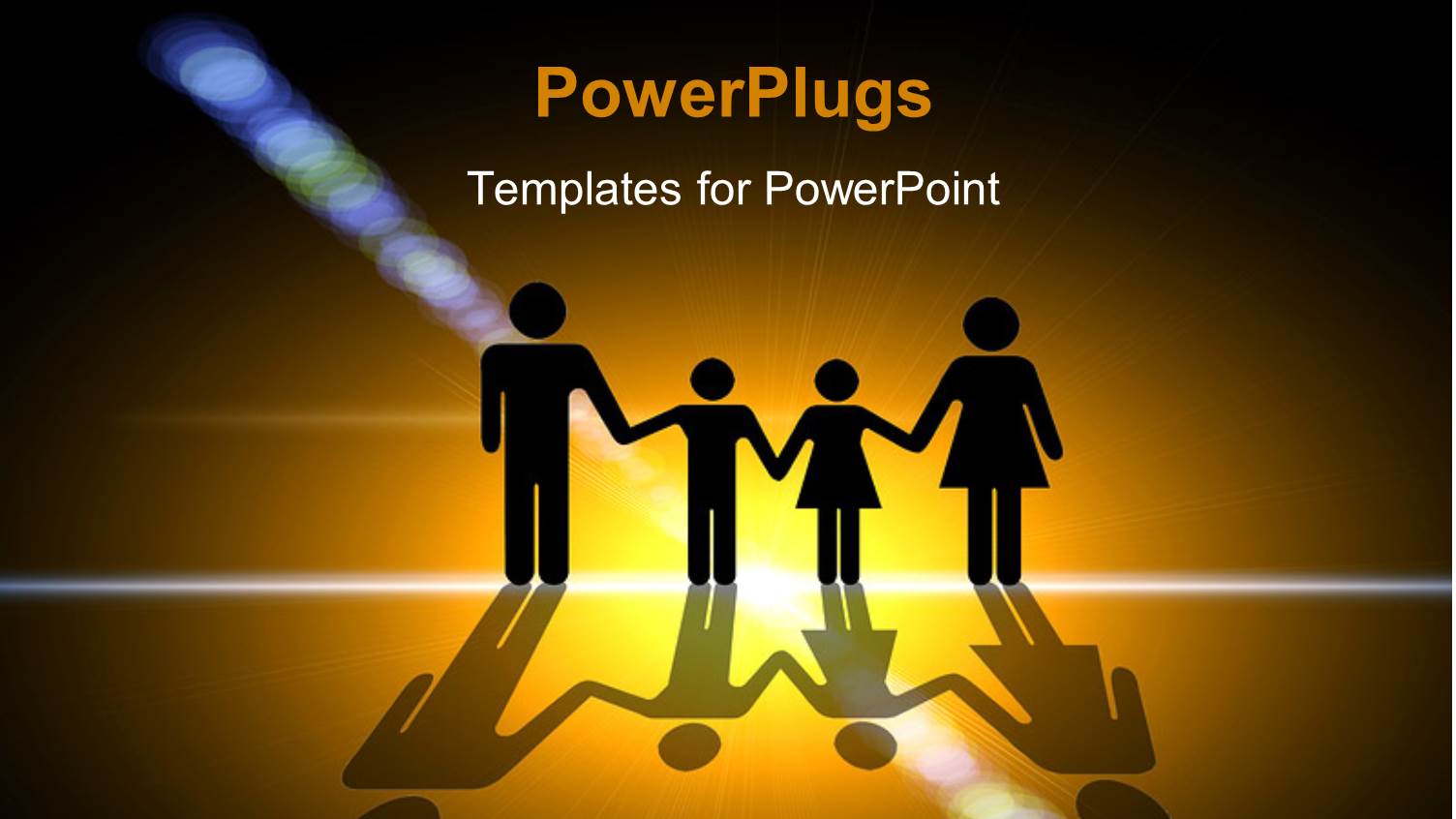 Family Silhouette in the Center of the Light with Black Color