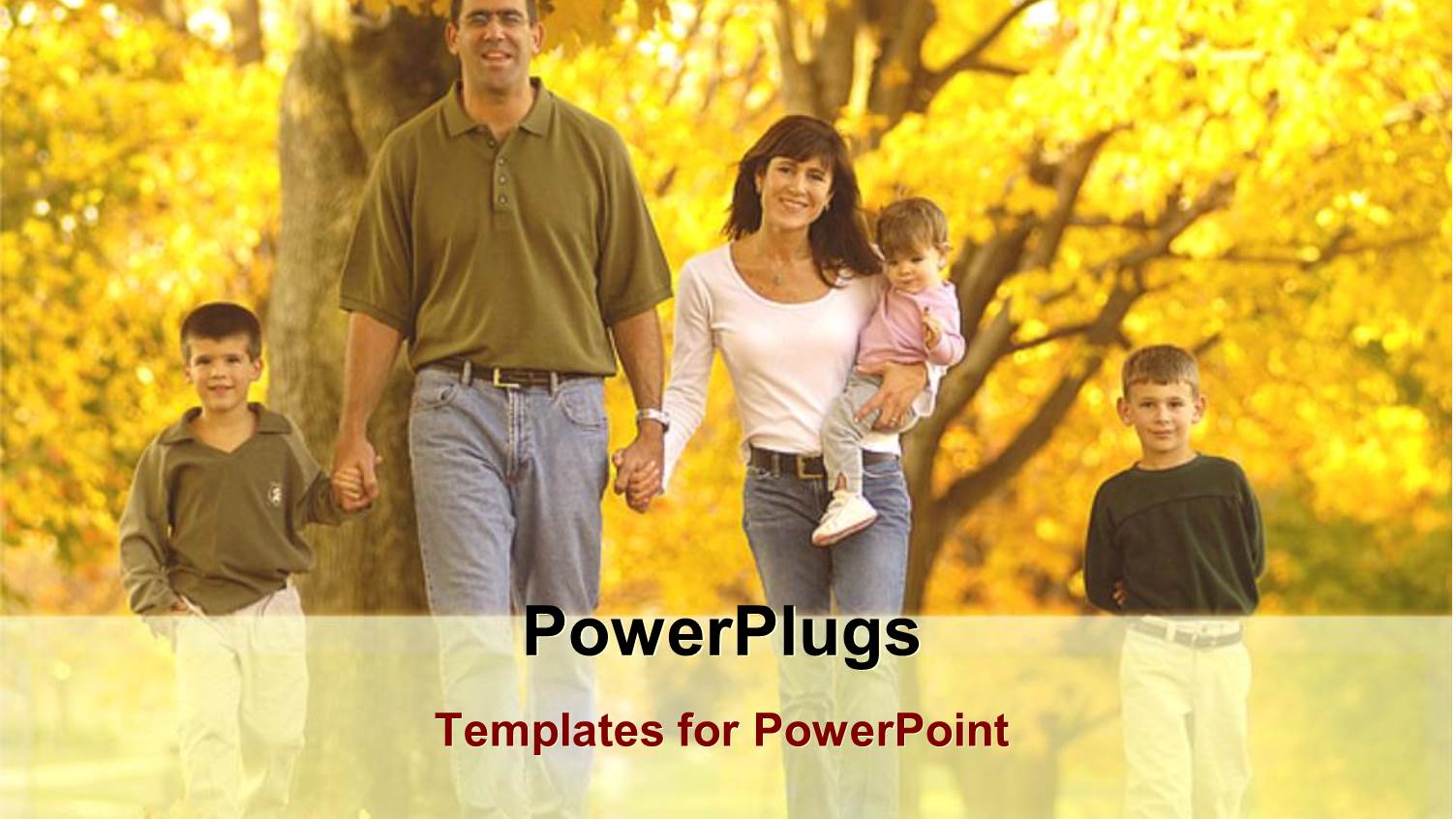 Family with Two Sons, Father, Mother, Baby with Fall Maple Trees, Sons, Children, Kids, Parenting