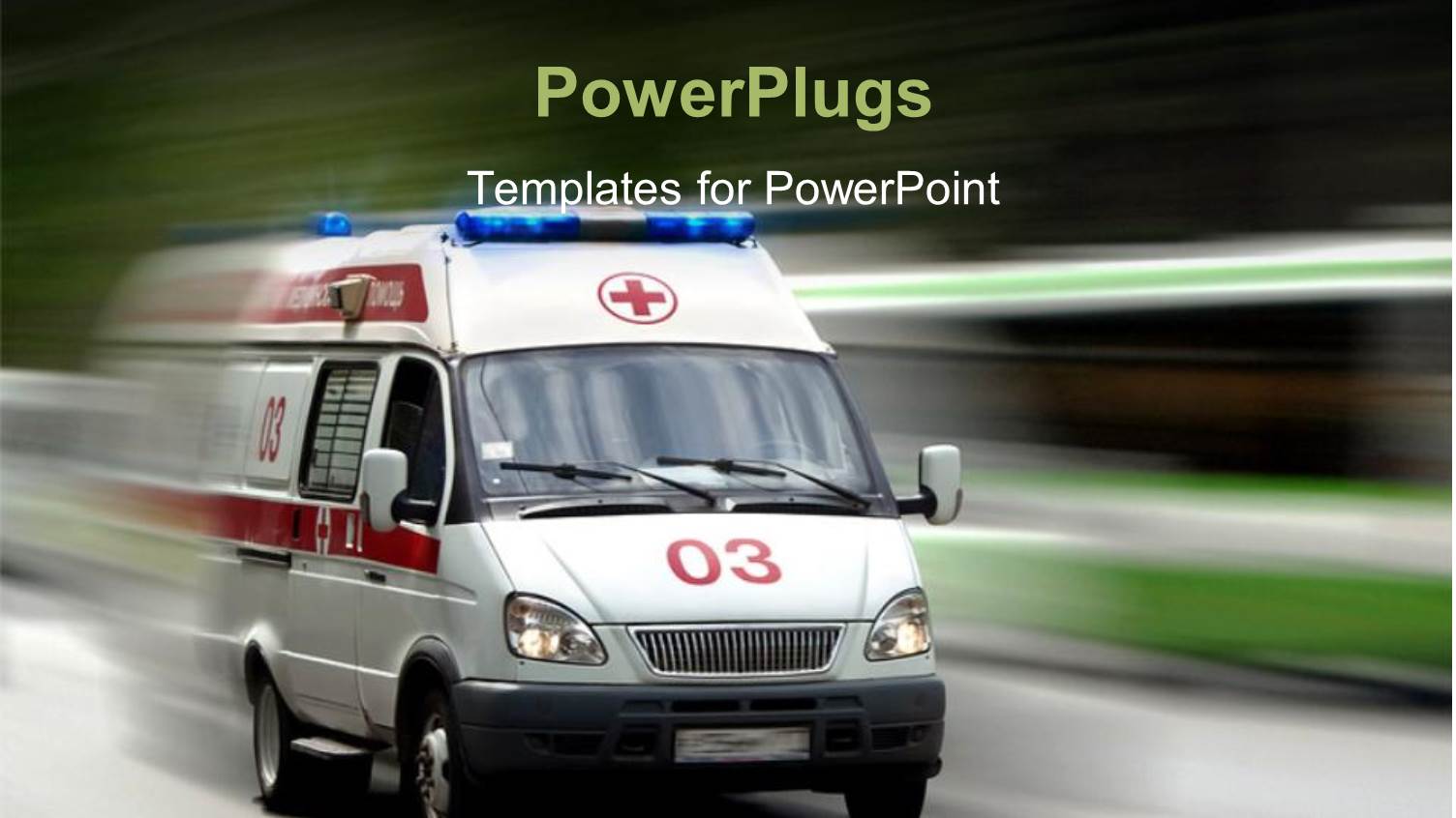 a very Fast Moving Ambulance with Over Head Lights