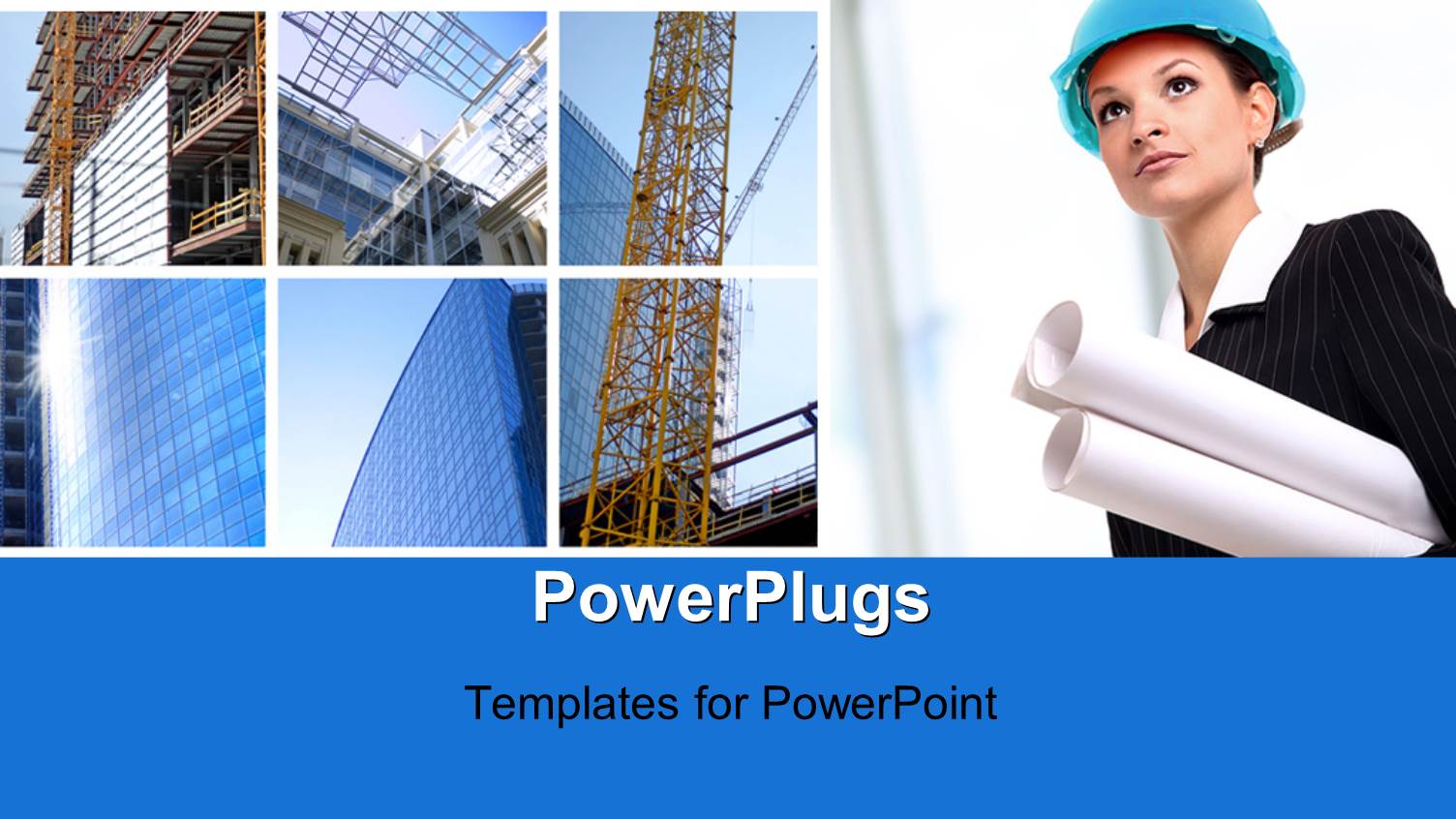 a Construction Worker with Buildings in Background