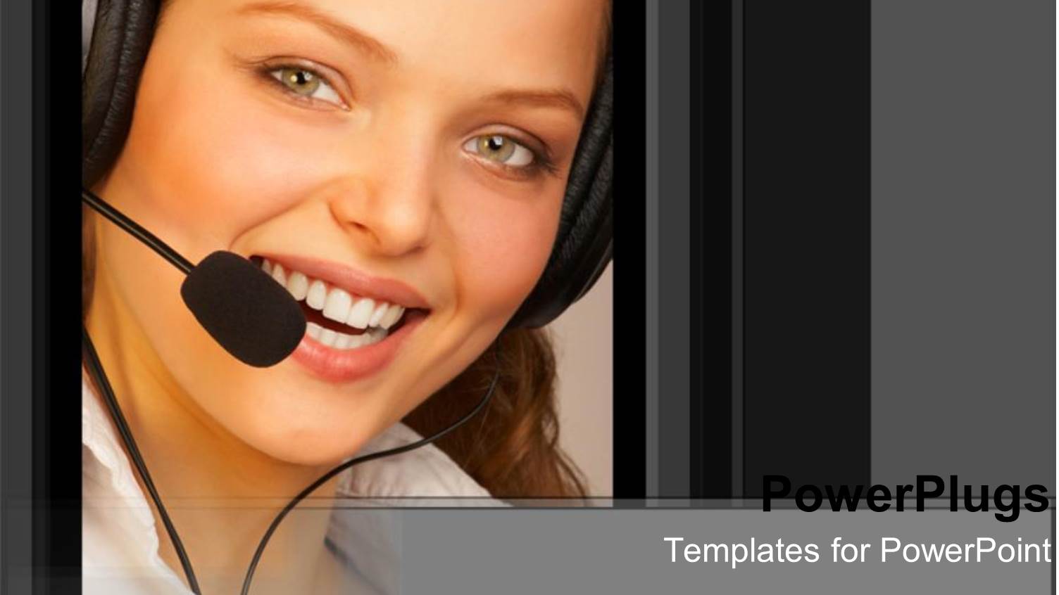 Female Customer Service Representative Smiling with Headset