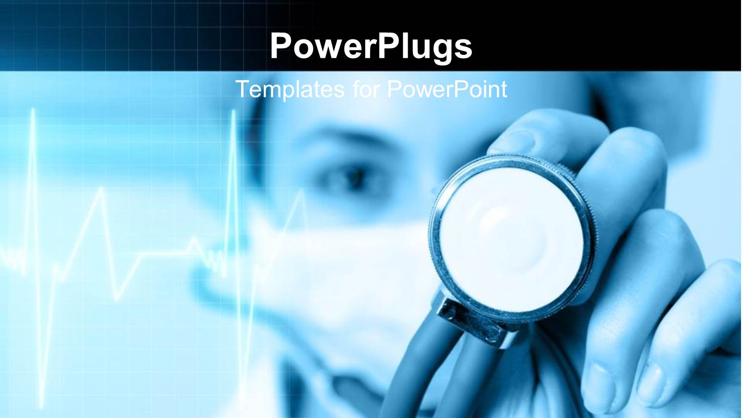 Female Doctor Examining Heart Pulse with Stethoscope with Pulse in Background