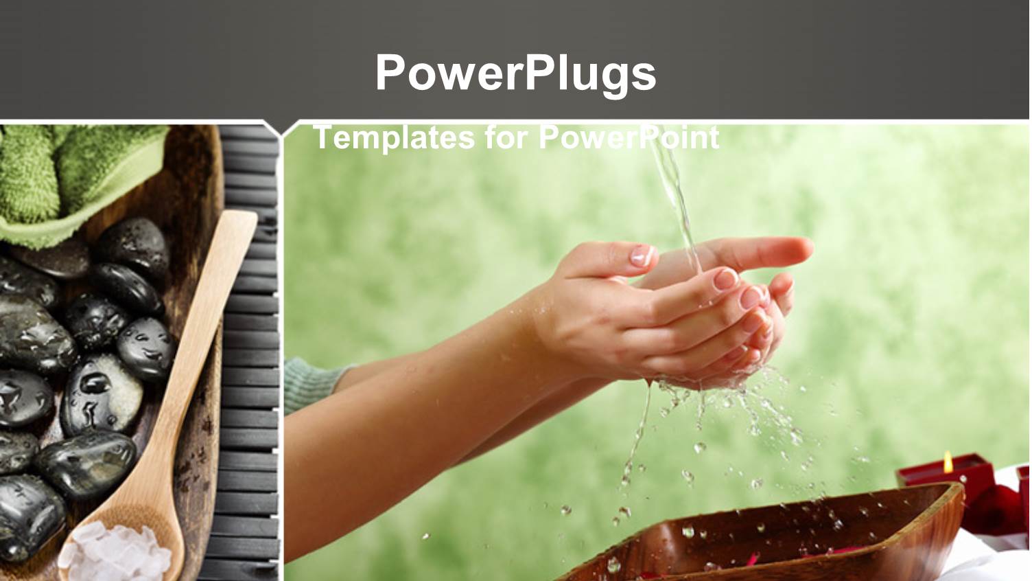 Female Hands and Manicure Related Objects in Spa Salon with Grey Color