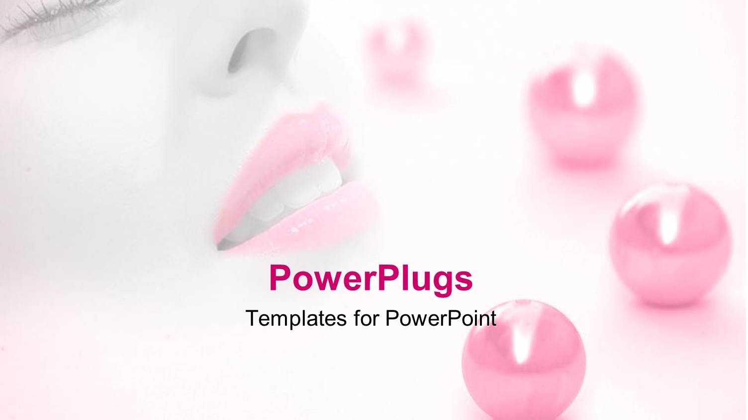 a Female with Pink Lipstick Along with Pink Balls