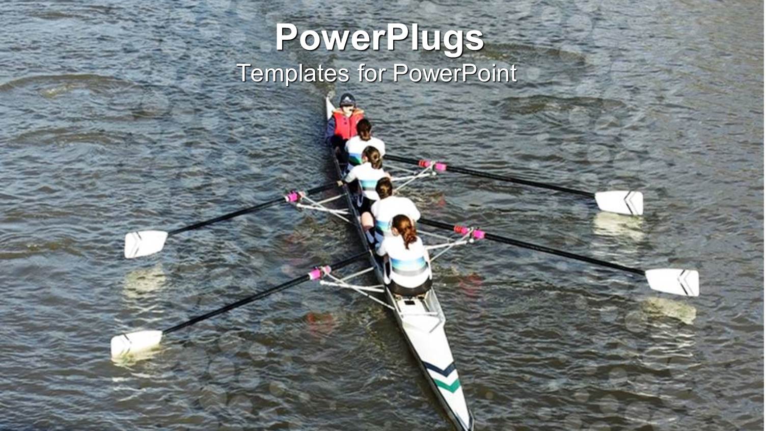 a Female Rowing Team in a Lake