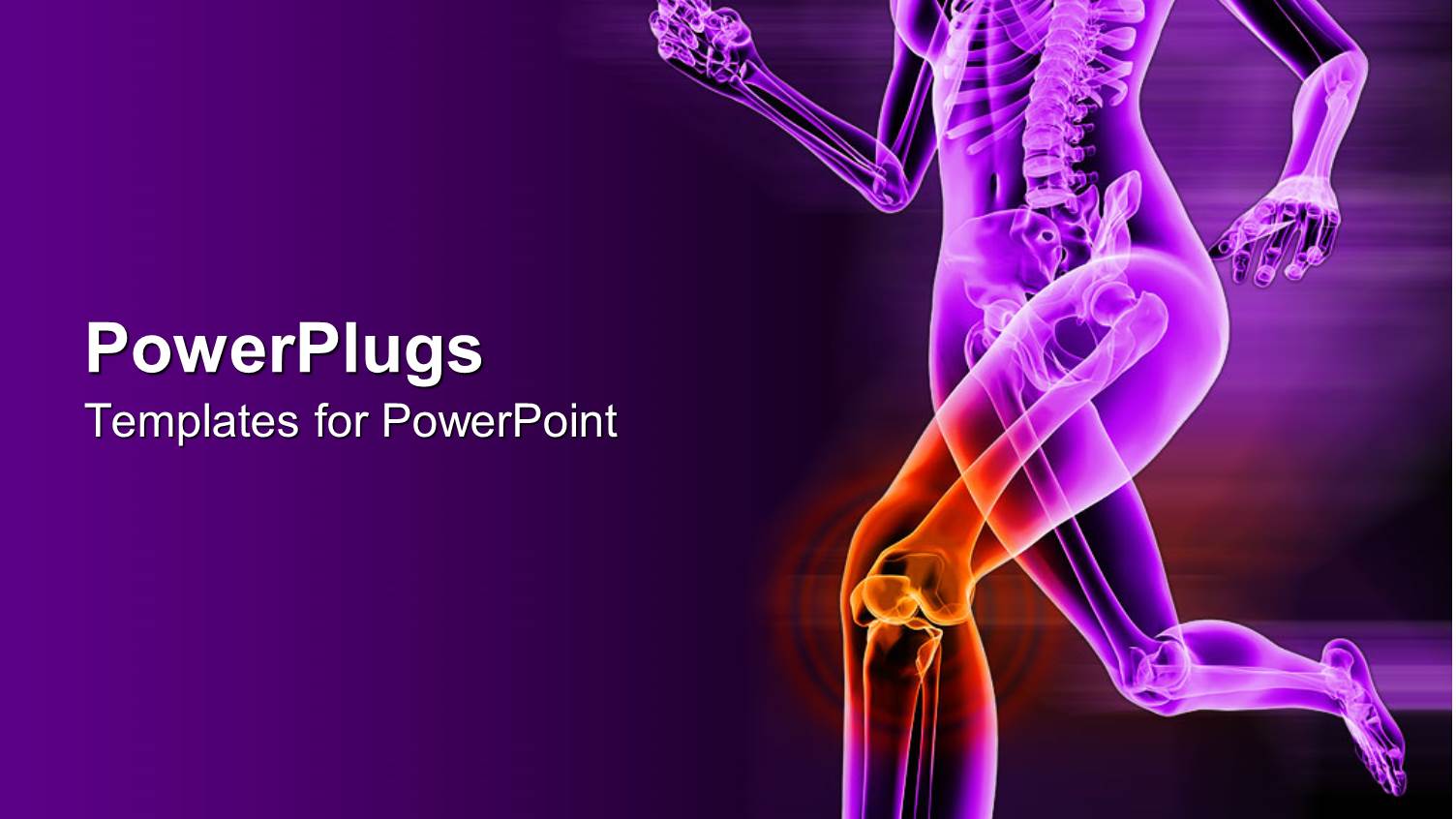 a Female Skeleton is Running with Highlighted Joints Indicating Pain