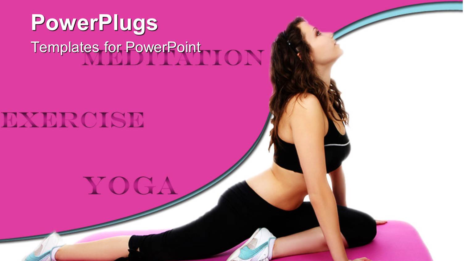 Female on Sports Wears Exercising on a Pink Yoga Mat