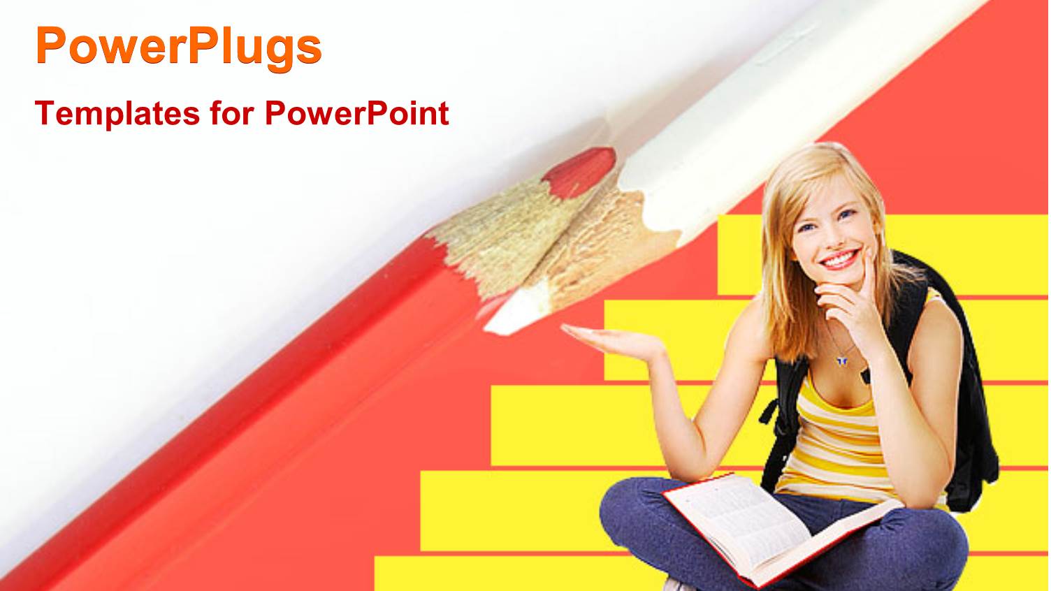 Female Student Sitting on Yellow Stairs Reading a Book