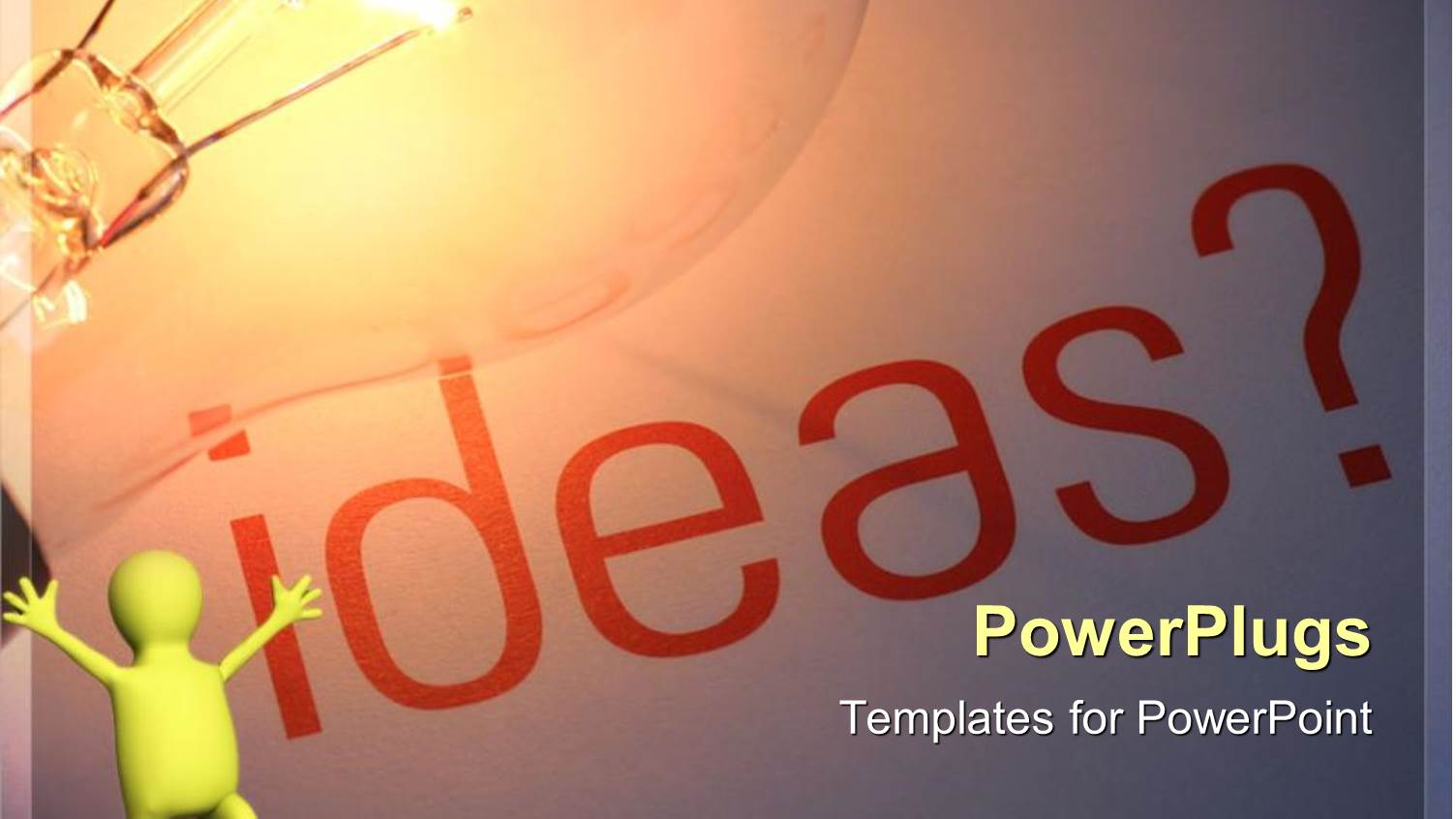 a Figure Happy because of a Lot of Ideas and Bulb Representing the Idea