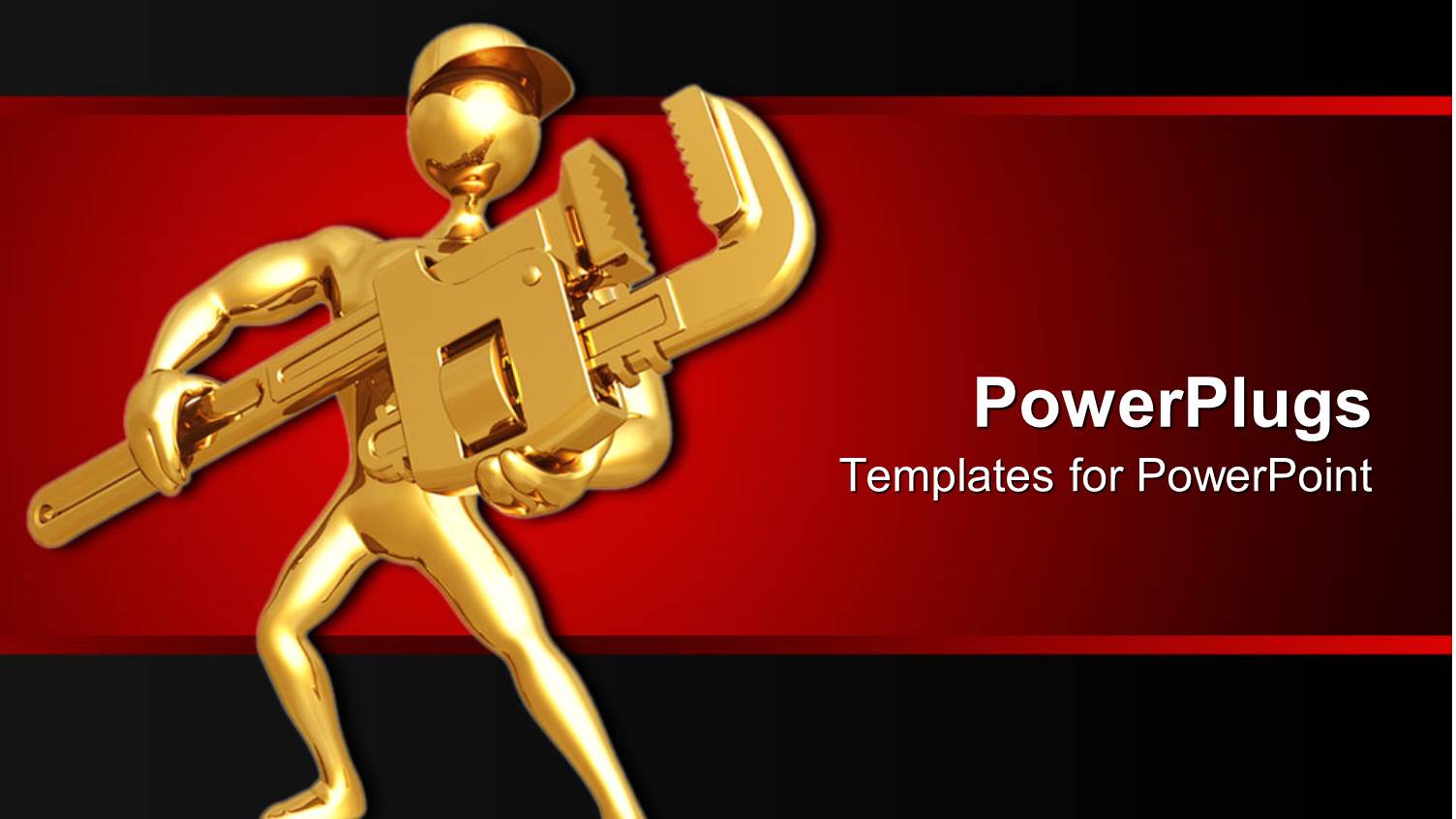 a Figure Holding a Tool with Red and Black Background