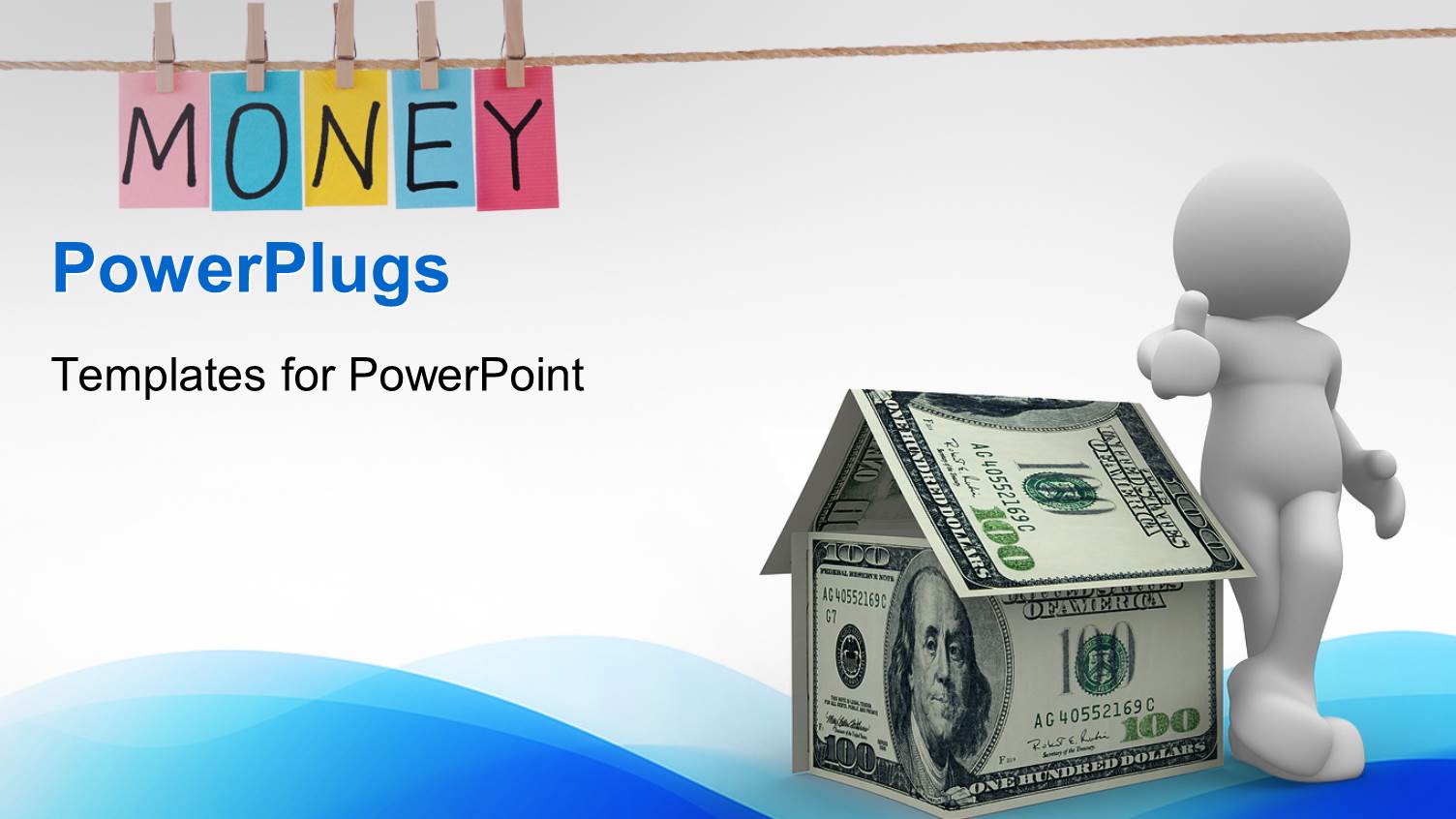 a Figure with a House Made of Dollar Notes