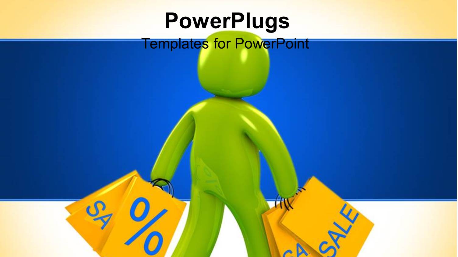 a Figure after Shopping with a Bluish Background