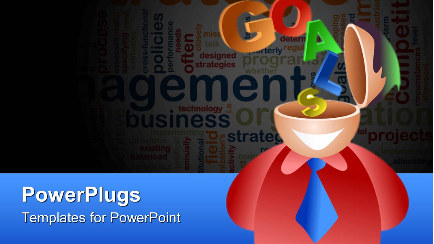 a Figure with the Word Goals and Words in the Background