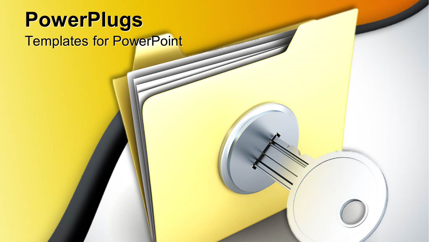 a File with a Key Along with Yellow Background