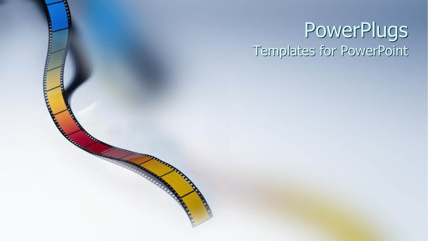 Film Text with Color Film Strip on Colorful Background