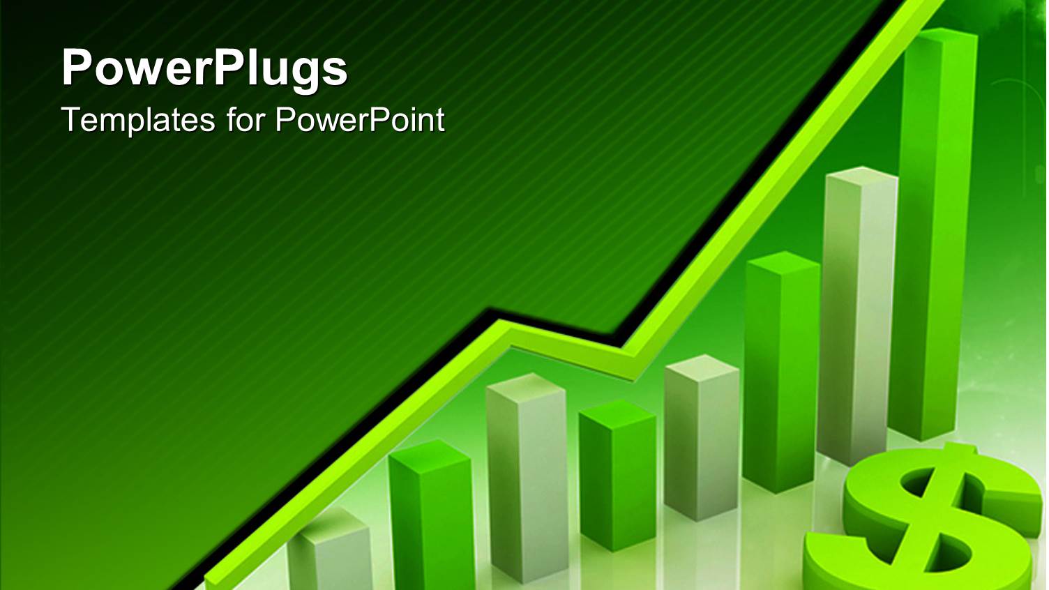 Finance Related Green Colored Bar Chart with Dollar Sign