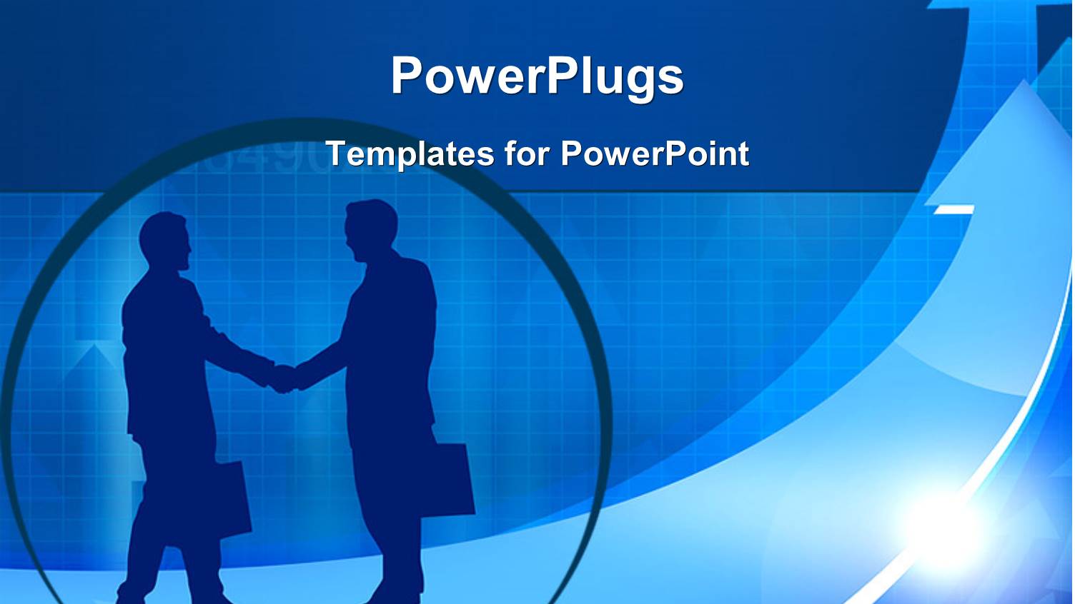 Financial Chart Indicating Profit with Silhouette of Business Men Shaking Hands 