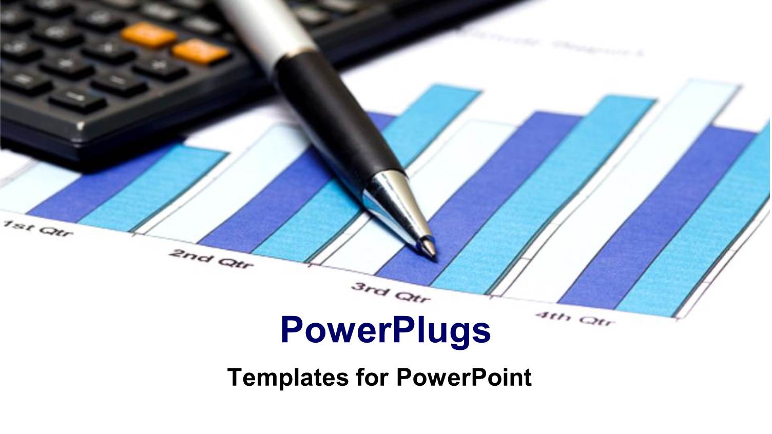 Financial Charts Calculated with Pen and Calculator on White Background