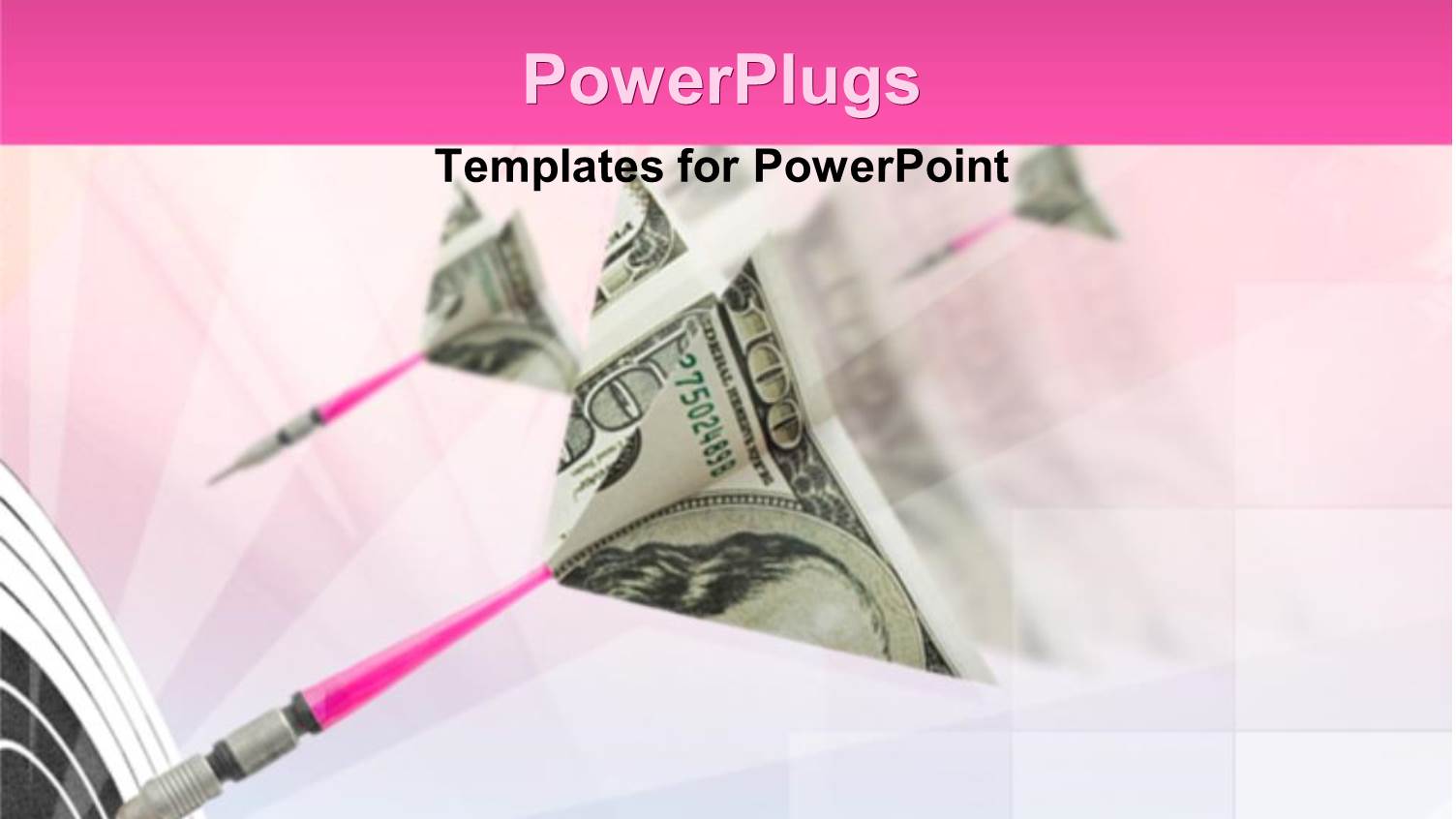 Financial Goal Metaphor with Hundred Dollar Bill Darts Hitting Target