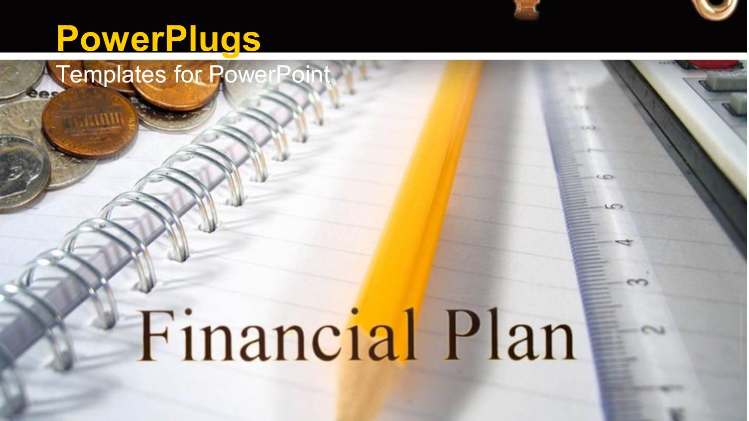 Financial Plan and Notebook, Sharpened Pencil, Stack of Silver and Bronze Coins, Liner and Golden Key